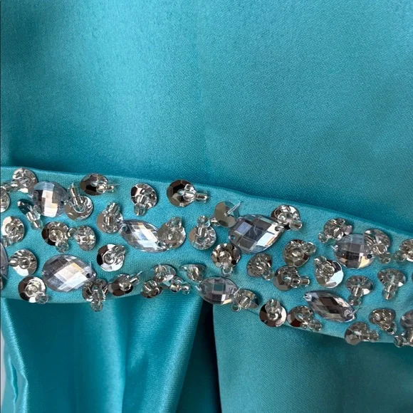 Girls Embellished Party Dress - Aqua -Size 10 - Special Occassion/ Pageant - Picture 7 of 8